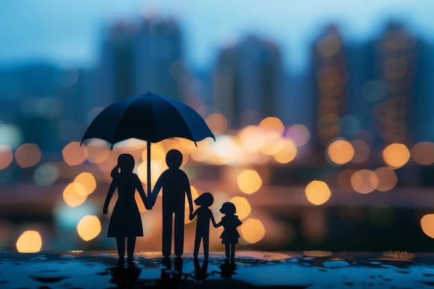 family silhouette umbrella city night 1203353 15271